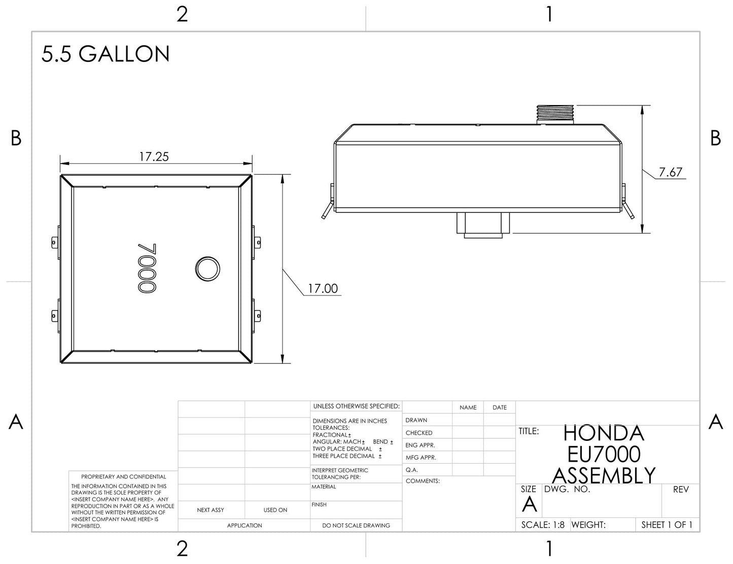 Generator gas tank - Honda EU 7000is
