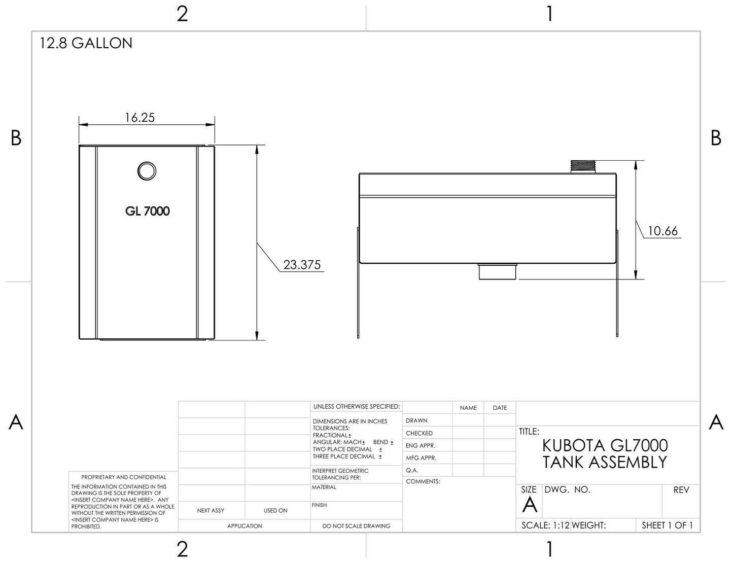Generator gas tank- Kubota GL7000