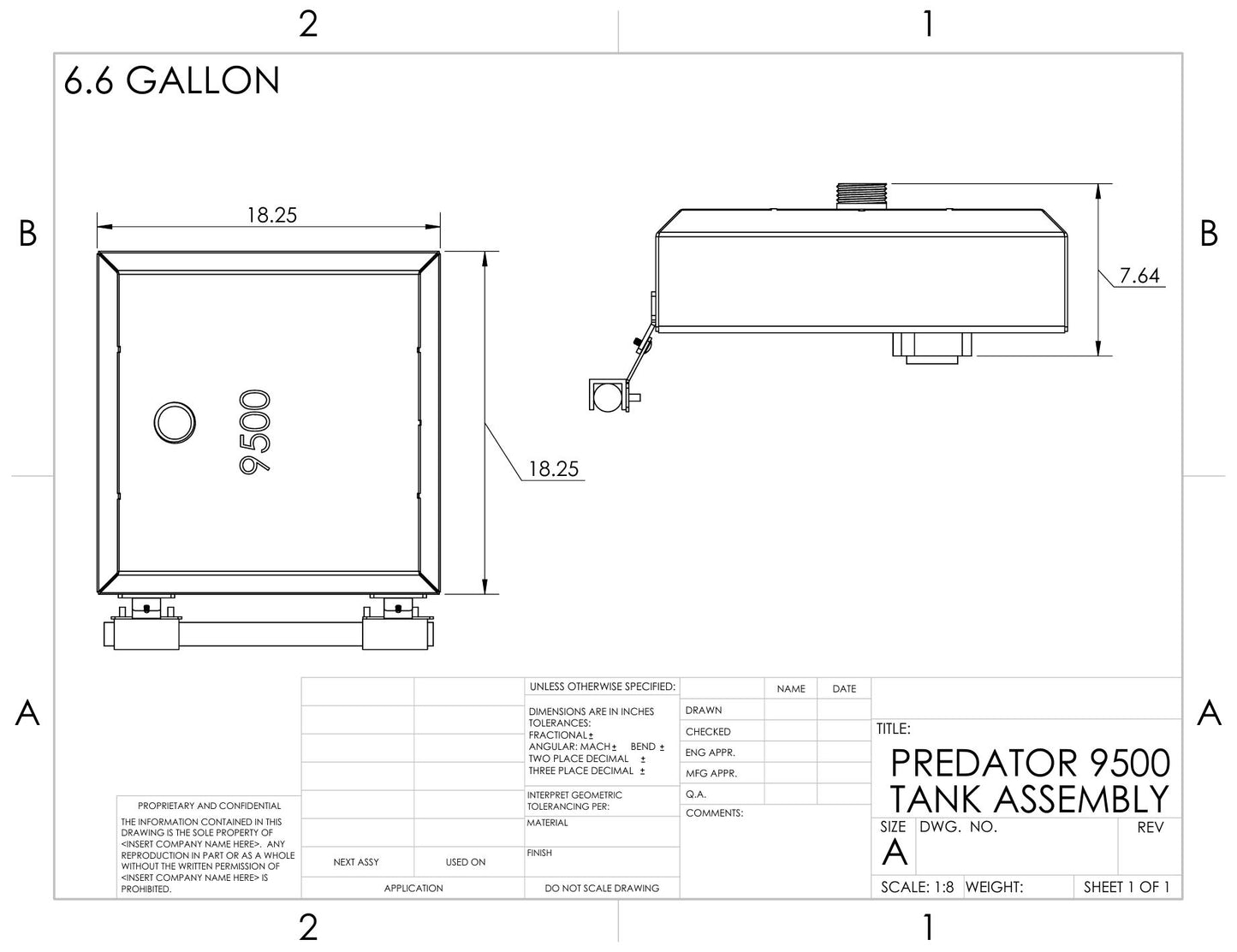 Generator gas tank - Predator 9500