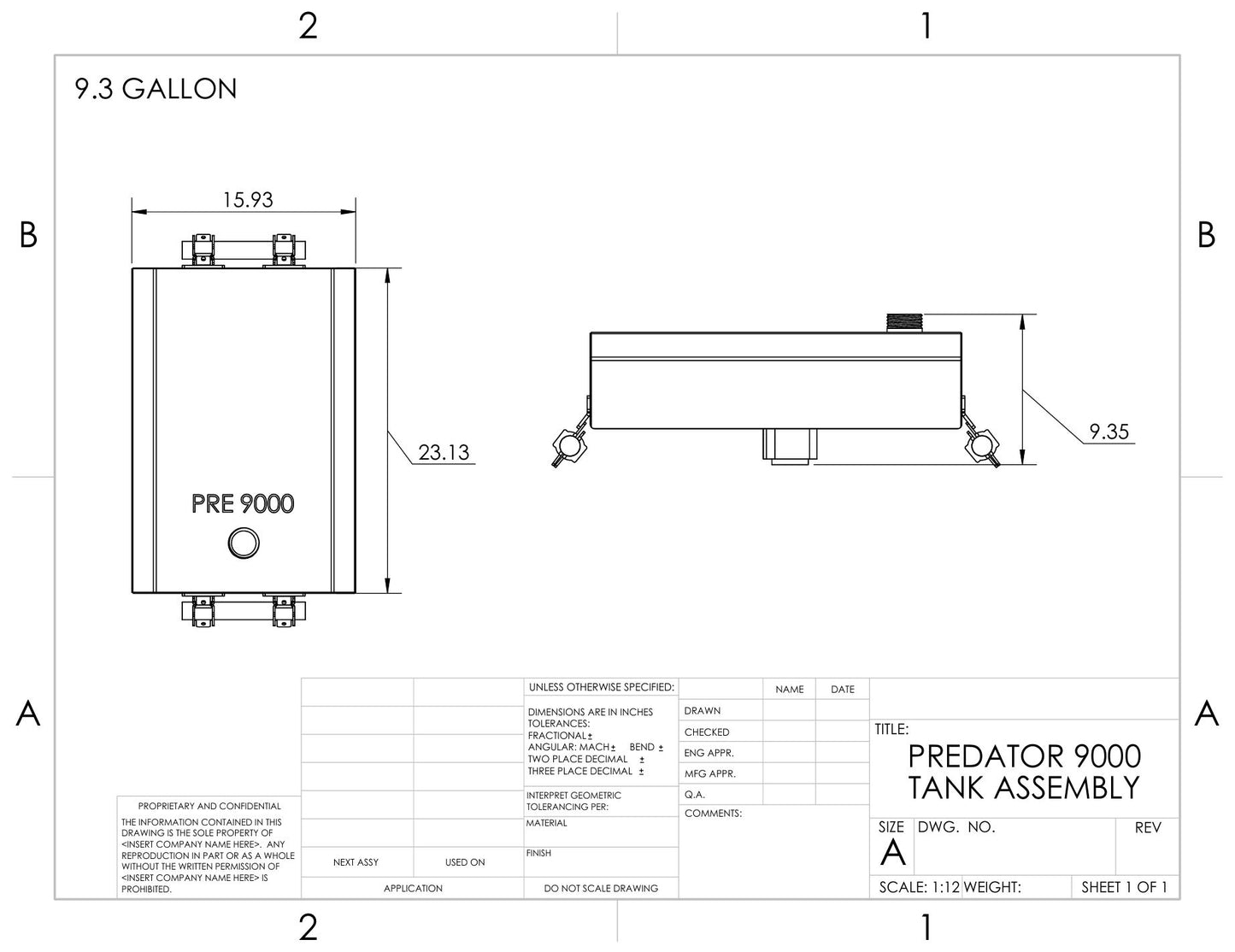 Generator gas tank - Predator 9000
