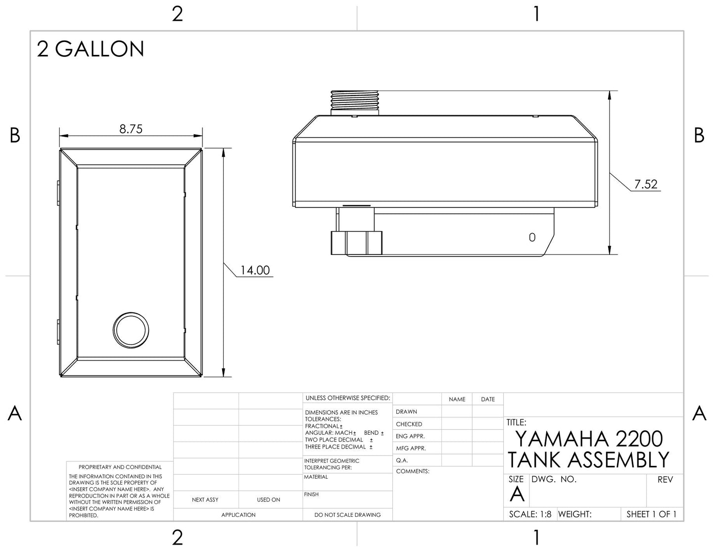 Generator gas tank - Yamaha EF2200is
